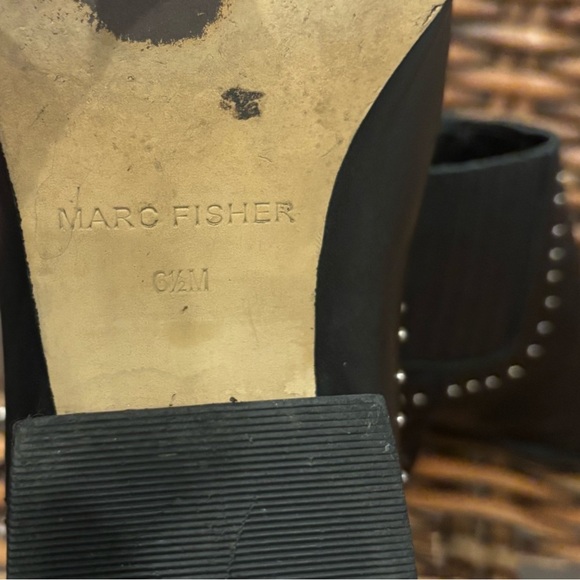 Marc Fisher Black Ankle Boots with Stud Accents - Picture 9 of 10